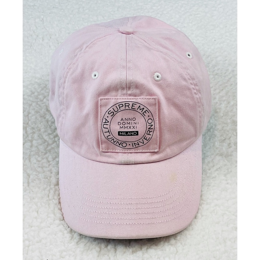 SUPREME • Milano Patch 6-Panel Baby Pink Baseball Cap - Picture 6 of 16